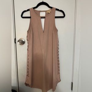 Faux Suede Black Swan Dress